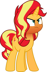 Size: 5049x7656 | Tagged: safe, artist:jhayarr23, sunset shimmer, pony, unicorn, better together, equestria girls, rollercoaster of friendship, absurd resolution, angry, red face, simple background, solo, sunset shimmer is not amused, transparent background, unamused