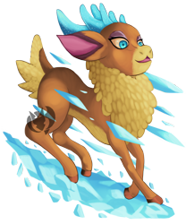 Size: 3000x3600 | Tagged: safe, artist:kenisu-of-dragons, derpibooru import, velvet reindeer, deer, reindeer, them's fightin' herds, antlers, community related, female, high res, ice, simple background, solo, transparent background