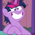 Size: 723x722 | Tagged: safe, derpibooru import, screencap, twilight sparkle, twilight sparkle (alicorn), alicorn, a trivial pursuit, cropped, cute, faic, glowing horn, horn, messy mane, sitting, smiling, solo, teeth, twiabetes, twilight snapple, twilynanas