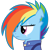 Size: 469x469 | Tagged: safe, artist:the smiling pony, derpibooru import, rainbow dash, pegasus, pony, .svg available, alternate timeline, apocalypse dash, bust, clothes, crystal war timeline, derpibooru, derpibooru badge, eye scar, female, frown, mare, meta, scar, simple background, solo, svg, torn ear, transparent background, vector