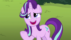 Size: 1920x1080 | Tagged: safe, derpibooru import, screencap, starlight glimmer, unicorn, a horse shoe-in, solo