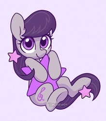 Size: 1000x1142 | Tagged: safe, artist:dawnfire, derpibooru import, octavia melody, earth pony, pony, cute, female, looking at you, mare, purple background, simple background, solo, stars, tavibetes