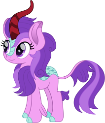 Size: 1280x1500 | Tagged: safe, artist:cloudyglow, derpibooru import, amethyst star, sparkler, kirin, awwmethyst star, cloudyglow is trying to murder us, cute, female, kirin-ified, looking up, simple background, solo, species swap, transparent background, weapons-grade cute