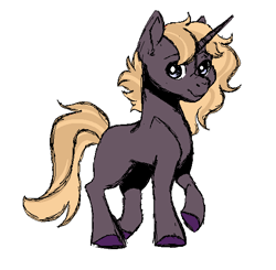 Size: 555x545 | Tagged: safe, artist:kiwigoat-art, derpibooru import, unicorn, magical lesbian spawn, ms paint, offspring, parent:applejack, parent:twilight sparkle, parents:twijack, solo