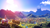 Size: 3840x2160 | Tagged: safe, artist:virileth, derpibooru import, 3d, apple, apple tree, blender, blender eevee, canterlot castle, forest, hill, lens flare, no pony, ponyville, river, scenery, scenery porn, sweet apple acres barn, town, town hall, tree