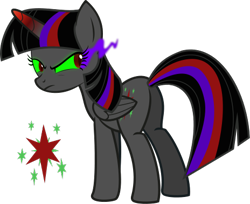 Size: 464x378 | Tagged: safe, artist:istilllikegamecubes, derpibooru import, twilight sparkle, twilight sparkle (alicorn), alicorn, pony, colored horn, curved horn, cutie mark, dark magic, dark twilight, dark twilight sparkle, darkened coat, darkened hair, darklight, darklight sparkle, evil twilight, horn, magic, recolor, self recolor, simple background, solo, somber twilight, sombra eyes, sombra horn, sombra's horn, transparent background, twilight sombra