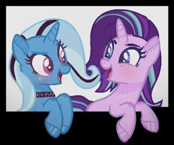 Size: 400x334 | Tagged: safe, artist:bittersweethare, derpibooru import, starlight glimmer, trixie, pony, unicorn, punk