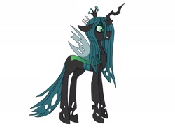 Size: 2048x1536 | Tagged: safe, artist:alilunaa, derpibooru import, queen chrysalis, changeling, changeling queen, female, profile, project:chrysalis amiss, signature, simple background, solo, white background