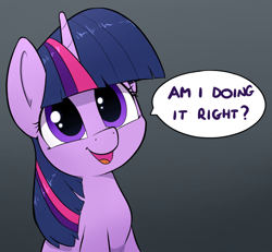 Size: 1224x1129 | Tagged: safe, artist:whiskeypanda, derpibooru import, twilight sparkle, unicorn twilight, pony, unicorn, bronybait, bust, cute, female, looking at you, mare, open mouth, simple background, solo, speech bubble, talking to viewer, twiabetes