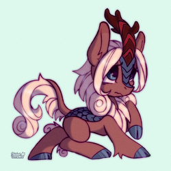 Size: 2000x2000 | Tagged: safe, artist:kotya, oc, oc only, oc:gentle wind, kirin, colored hooves, solo