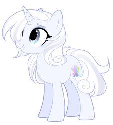 Size: 2323x2581 | Tagged: safe, artist:lazuli, derpibooru import, oc, oc only, pony, unicorn, hair over one eye, horn, simple background, smiling, solo, transparent background, unicorn oc