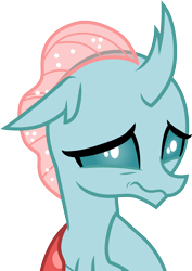 Size: 3000x4244 | Tagged: safe, artist:cloudyglow, ocellus, changedling, changeling, the hearth's warming club, .ai available, cute, female, frown, nervous, sad, sadorable, simple background, solo, transparent background, vector, wavy mouth, woobie