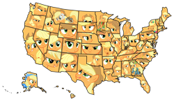 Size: 2400x1392 | Tagged: safe, artist:otaku-kun9, derpibooru import, edit, edited screencap, screencap, applejack, earth pony, pony, simple ways, the return of harmony, expressions, map, map of the united states, ponies as regions, reactions, simple background, solo, transparent background, united states, united states of applejack