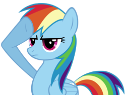 Size: 4900x3700 | Tagged: safe, artist:atomicgreymon, rainbow dash, pegasus, pony, dragonshy, rainbow dash salutes, salute, simple background, solo, transparent background, vector