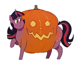 Size: 2000x1636 | Tagged: safe, artist:secretgoombaman12345, twilight sparkle, pony, expansion, fat, halloween, holiday, jack-o-lantern, obese, pumpkin, pumpkin sparkle, pumplight sparkle, simple background, transformation, transparent background, twilight pumpkin, twilight sparkin