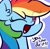 Size: 1920x1891 | Tagged: safe, artist:kimjoman, derpibooru import, rainbow dash, pegasus, pony, blue background, dialogue, motivational, one eye closed, open mouth, positive ponies, simple background, solo, wink