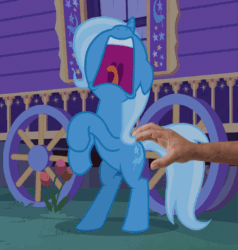 Size: 513x539 | Tagged: safe, edit, edited screencap, editor:hotkinkajou, screencap, trixie, pony, unicorn, to where and back again, adorable distress, animated, cropped, cute, disembodied hand, female, floppy ears, freakout, frightened, frown, gif, hand, hoofy-kicks, horses doing horse things, loop, majestic as fuck, mare, nose in the air, open mouth, panic, perfect loop, raised leg, rearing, scared, screaming, solo, tickling, tongue out, trixie's wagon, uvula, volumetric mouth, wide eyes