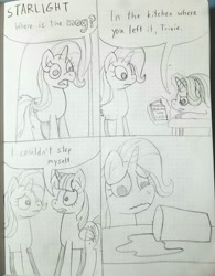 Size: 1280x1644 | Tagged: safe, artist:solarfm, starlight glimmer, trixie, twilight sparkle, twilight sparkle (alicorn), alicorn, pony, unicorn, comic, dialogue, everything is ruined, female, loss (meme), mare, pure unfiltered evil, traditional art