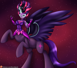 Size: 2600x2300 | Tagged: safe, artist:novaspark, midnight sparkle, sci-twi, twilight sparkle, centaur, ponytaur, equestria girls, alternate cutie mark, centaurified, clothes