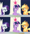 Size: 1770x2000 | Tagged: safe, derpibooru import, edit, edited screencap, screencap, applejack, rarity, twilight sparkle, twilight sparkle (alicorn), alicorn, earth pony, pony, unicorn, the beginning of the end, chocolate, chocolate milk, comic, cutie map, everything is ruined, evil, exploitable meme, friendship throne, glass, meme, milk, pure unfiltered evil, smiling, spill, spilled milk