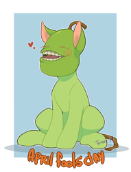 Size: 700x918 | Tagged: safe, artist:kikuri-tan, pony, biting pear of salamanca, blushing, cursed image, everything is ruined, lolwut pear, meme, not salmon, ponified, wat, why