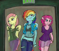 Size: 1173x1033 | Tagged: safe, artist:poptart36, derpibooru import, fluttershy, pinkie pie, rainbow dash, anthro