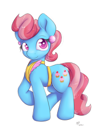 Size: 700x950 | Tagged: safe, artist:alasou, derpibooru import, cup cake, earth pony, pony, cute, cute cake, female, looking at you, mare, one hoof raised, signature, simple background, smiling, solo, standing, transparent background