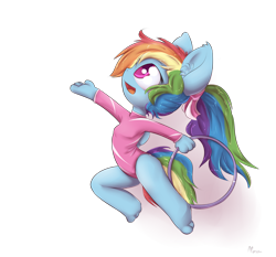 Size: 1450x1350 | Tagged: safe, artist:alasou, derpibooru import, rainbow dash, anthro, plantigrade anthro, barefoot, clothes, feet, gym uniform, gymnast, gymnastics, hoop, leotard, ponytail, rhythmic gymnastics, solo