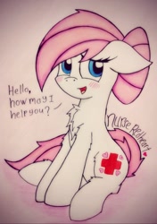 Size: 1362x1932 | Tagged: safe, artist:canvymamamoo, derpibooru import, nurse redheart, chest fluff, fluffy, solo