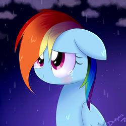 Size: 2000x2000 | Tagged: safe, artist:darkynez, rainbow dash, pegasus, pony, blushing, crying, sad, solo