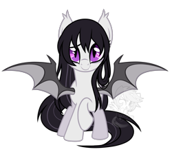 Size: 3343x2995 | Tagged: safe, artist:wicklesmack, oc, oc only, oc:amaranth, bat pony, pony, simple background, solo, transparent background