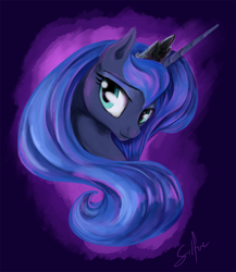 Size: 1200x1380 | Tagged: safe, artist:silfoe, derpibooru import, princess luna, alicorn, pony, female, lunadoodle, mare, portrait, solo