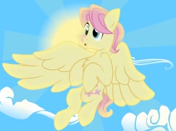 Size: 944x704 | Tagged: safe, artist:nekosnicker, derpibooru import, butterscotch, fluttershy, butterfly, pegasus, pony, rule 63, solo