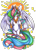 Size: 777x1074 | Tagged: safe, artist:tenebristayga, princess celestia, alicorn, pony, female, fluffy, flying, mare, simple background, solo, sun, traditional art, transparent background