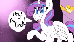 Size: 1136x640 | Tagged: artist needed, safe, princess cadance, princess flurry heart, alicorn, pony, ask, ask flurry heart, simple background, solo focus, speech bubble, tumblr, tumblr blog