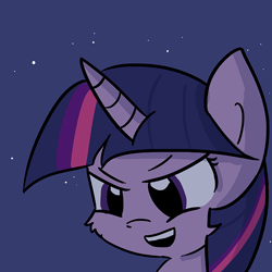 Size: 726x726 | Tagged: safe, artist:tjpones, edit, twilight sparkle, twilight sparkle (alicorn), alicorn, pony, cropped, female, mare, night, solo