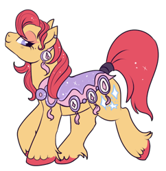 Size: 459x474 | Tagged: safe, artist:lulubell, derpibooru import, earth pony, pony, g1, blushing, diamond dreams, eyelashes, eyeshadow, female, g1 to g4, generation leap, lidded eyes, makeup, mare, saddle, simple background, solo, tail wrap, transparent background, unshorn fetlocks