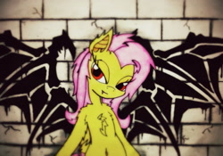 Size: 2031x1423 | Tagged: safe, artist:canvymamamoo, derpibooru import, fluttershy, flutterbat, solo