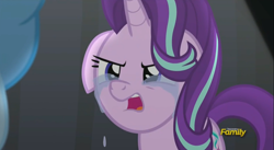 Size: 2535x1385 | Tagged: safe, screencap, starlight glimmer, trixie, pony, unicorn, no second prances, angry, betrayal, crying, discovery family logo, female, floppy ears, heartbreak, mare, teary eyes