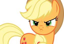 Size: 1024x714 | Tagged: safe, artist:mortris, applejack, earth pony, pony, no second prances, angry, simple background, solo, transparent background, vector