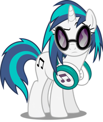 Size: 504x600 | Tagged: safe, dj pon-3, vinyl scratch, pony, unicorn, discorded, female, horn, mare, solo