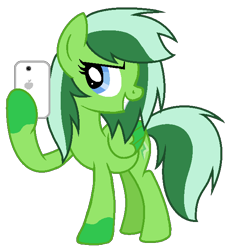 Size: 581x633 | Tagged: safe, artist:n0va-crystal, oc, oc only, oc:green bolt, iphone, phone, selfie, solo