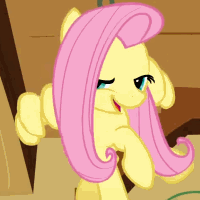 Size: 200x200 | Tagged: safe, screencap, fluttershy, pegasus, pony, a bird in the hoof, face, faic, freeze frame, great moments in animation