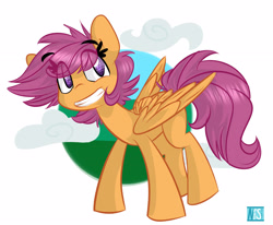 Size: 2800x2305 | Tagged: safe, artist:nekosnicker, derpibooru import, scootaloo, cute, orange, smiling, solo, wings