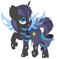 Size: 3727x3918 | Tagged: safe, artist:law44444, coloratura, changeling, changelingified, fluffy mane, rara, solo, species swap