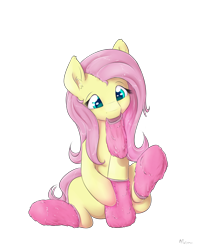 Size: 1500x1750 | Tagged: safe, artist:alasou, derpibooru import, fluttershy, pegasus, pony, clothes, cute, ear fluff, fluffy, leg warmers, misleading thumbnail, mouth hold, shyabetes, simple background, sitting, smiling, socks, solo, transparent background, vector