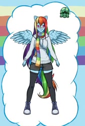 Size: 388x573 | Tagged: artist needed, safe, derpibooru import, rainbow dash, tank, anthro, ambiguous facial structure