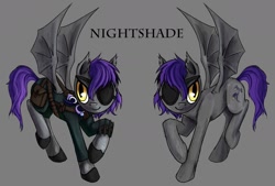 Size: 1280x864 | Tagged: safe, artist:silfoe, derpibooru import, oc, oc only, bat pony, pony, eyepatch, shattered kingdom, solo