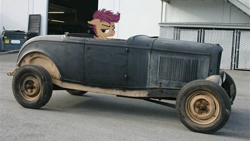 Size: 640x360 | Tagged: safe, scootaloo, car, obligatory pony, photoshop, solo