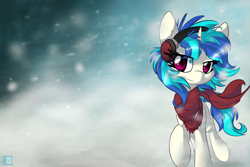 Size: 4200x2800 | Tagged: safe, artist:nekosnicker, derpibooru import, dj pon-3, vinyl scratch, pony, unicorn, snow, snowfall, solo